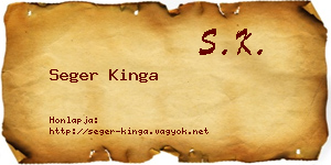 Seger Kinga névjegykártya