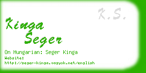 kinga seger business card